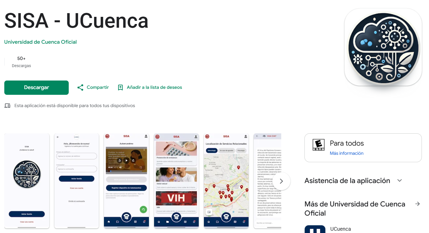 Captura del proyecto SISA · Prevención Oncológica